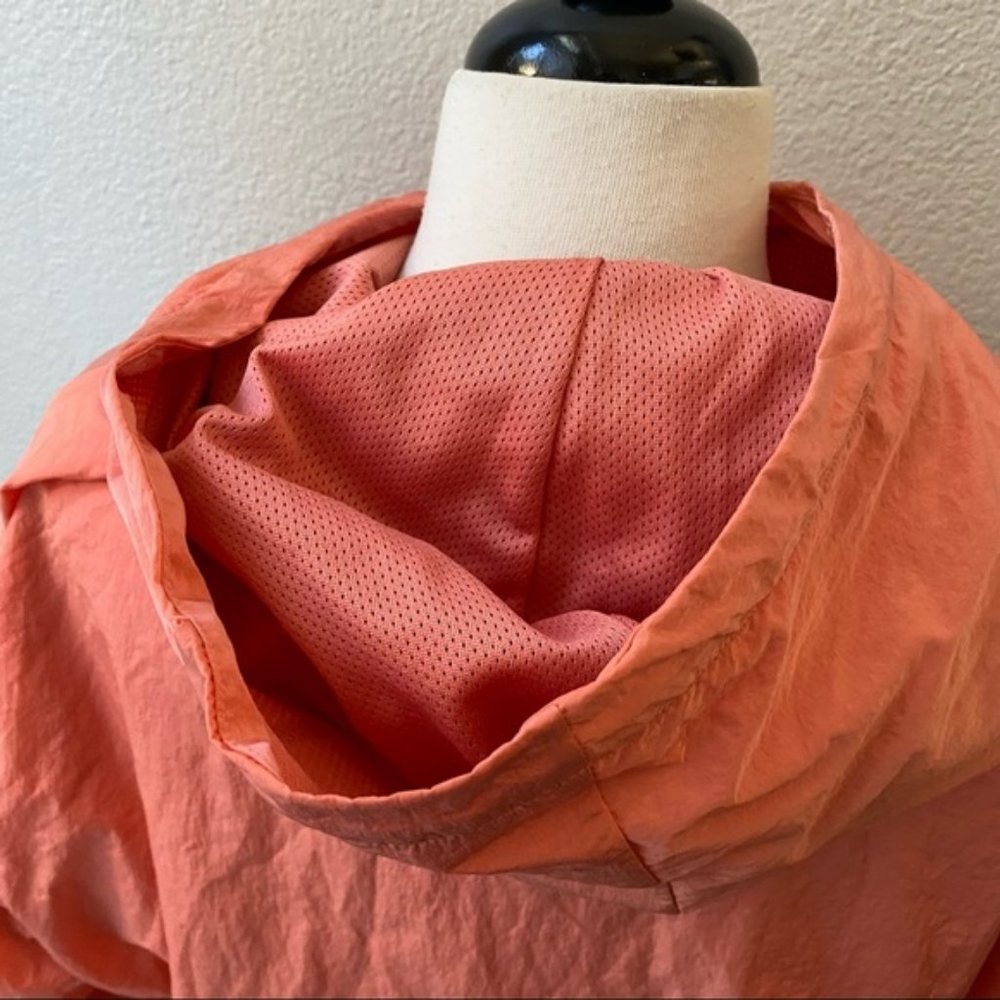 Victorias Secret PINK peach pink long sleeve hooded raincoat anorak jacket M - Picture 5 of 9